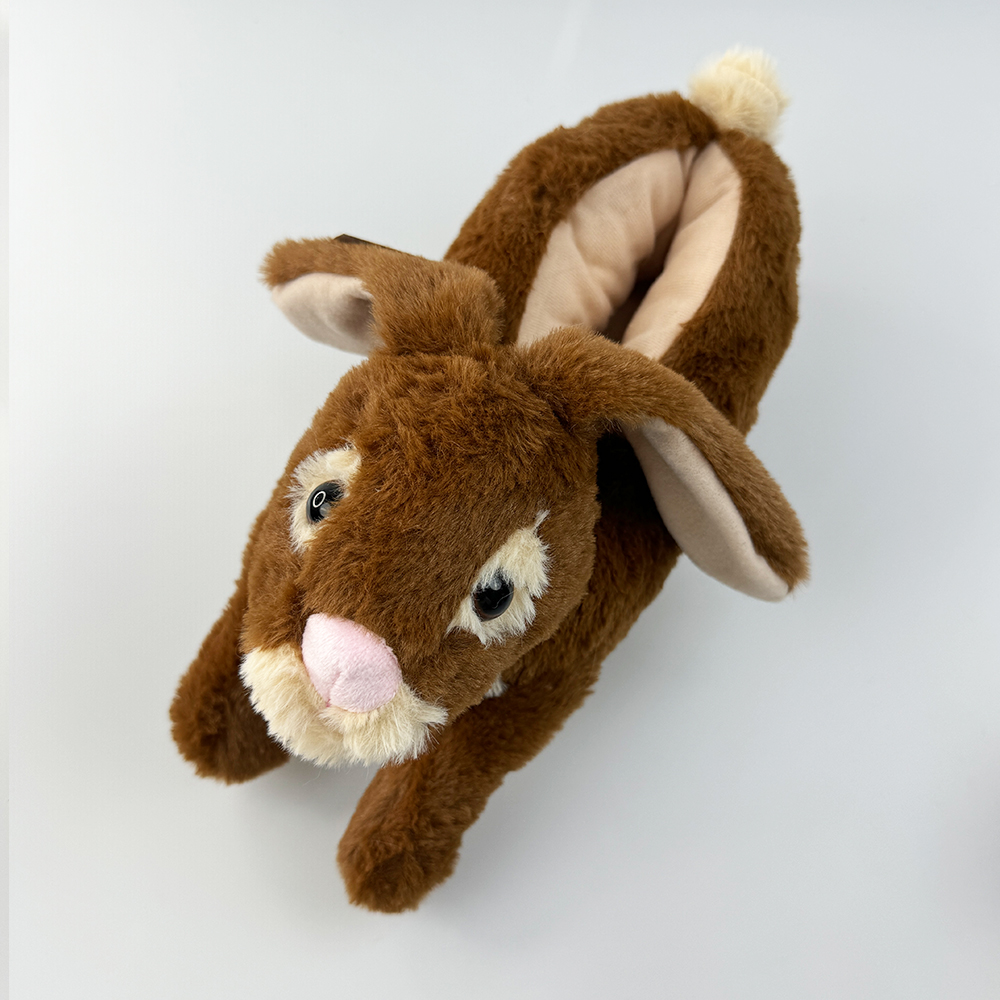 Akpụkpọ ụkwụ ụmụaka na-ahụ n'anya Brown Bunny Rabbit Slippers