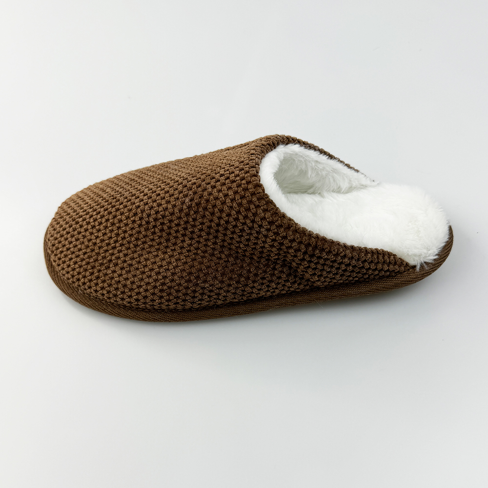 Slippers House Cotton Brown nwere ike ịsacha ya na sọl na-adịghị amị amị