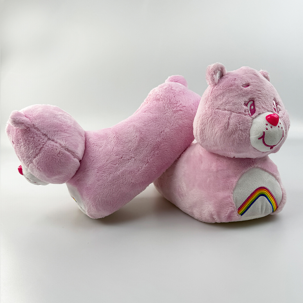 Carebear Bear Plysjtøfler Romsko Pink Rainbow Nytt design jentebarnesko