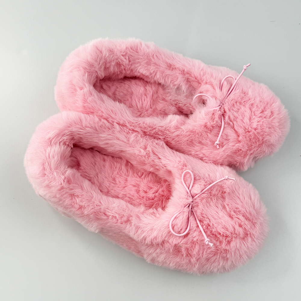 Teen Girls Pink Plush nga Sapatos nga May Mahumok nga Ubos