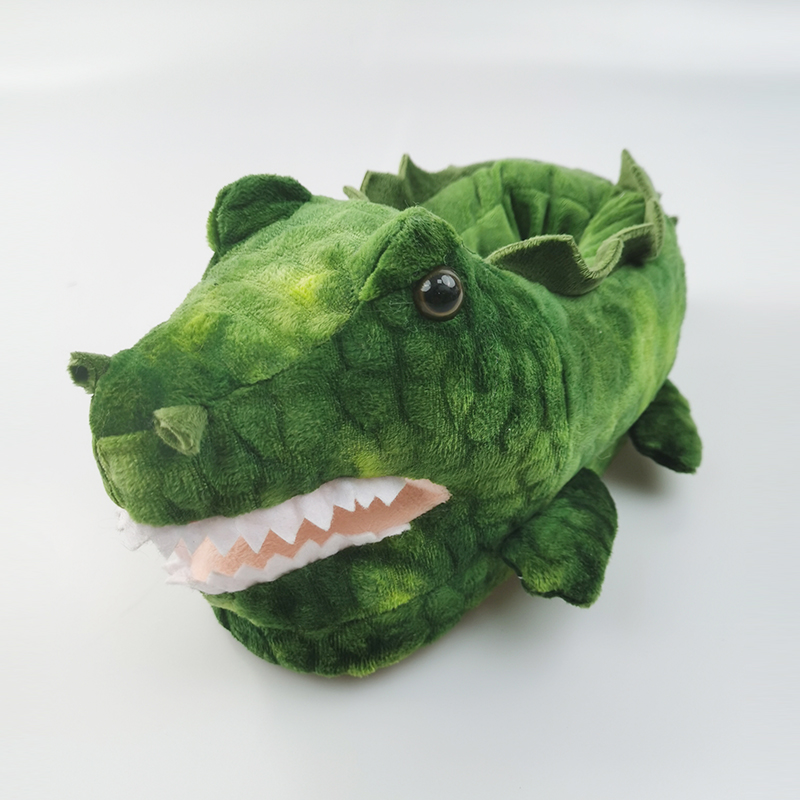 Tyrannosaurus Rex Plush Slippers with Cushioned Footbed