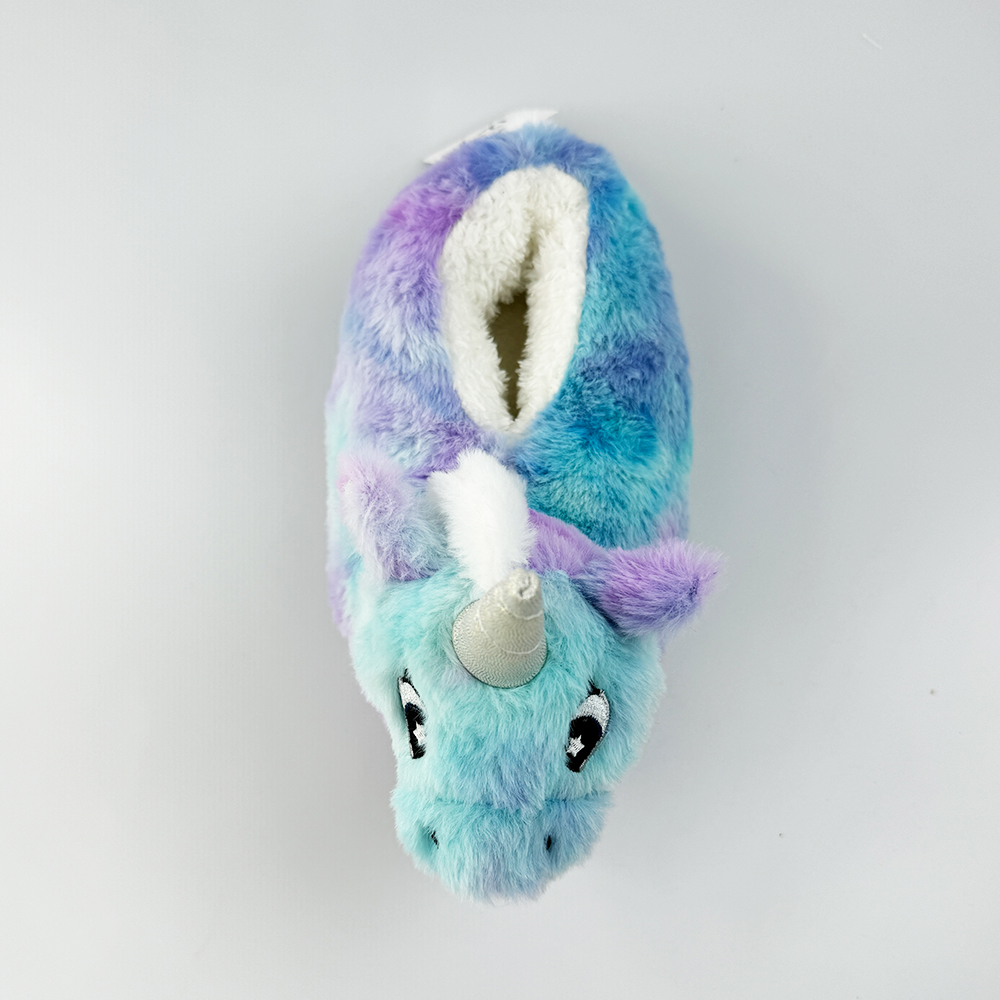 Blue Unicorn Plush Slippers Winter Pink Blue Baby Girl Slippers Teen Boys Adults Animal Cosplay Casual