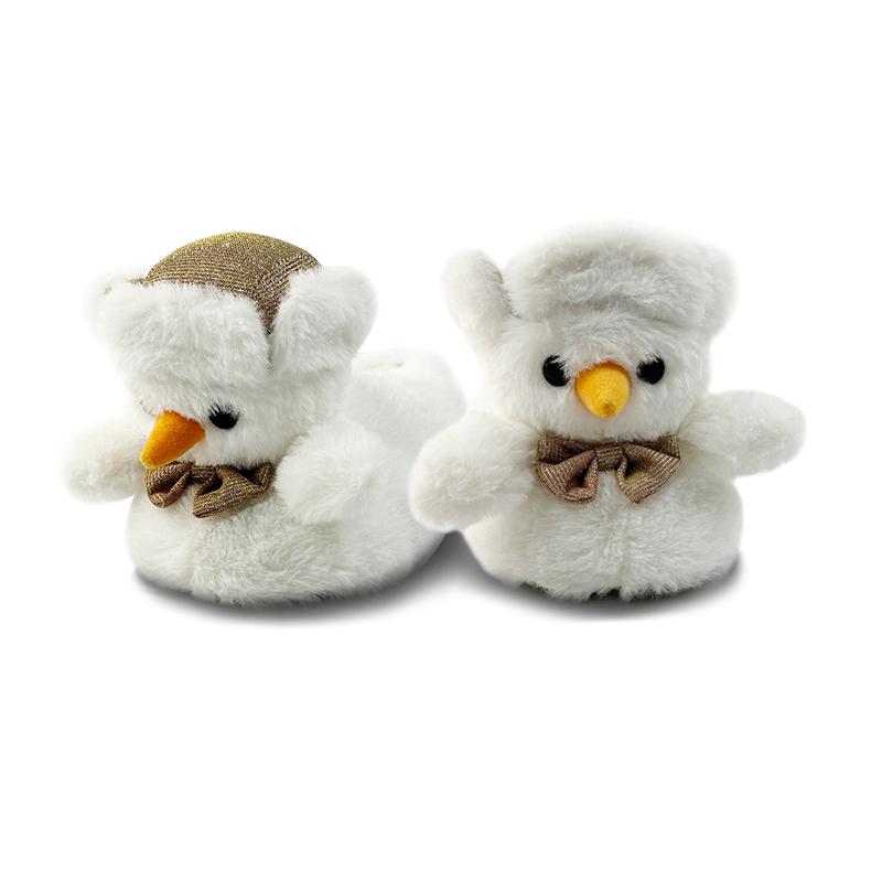 Cozy White Snowman Plush Slippers One Size Fits All Warm Indoor Slipper